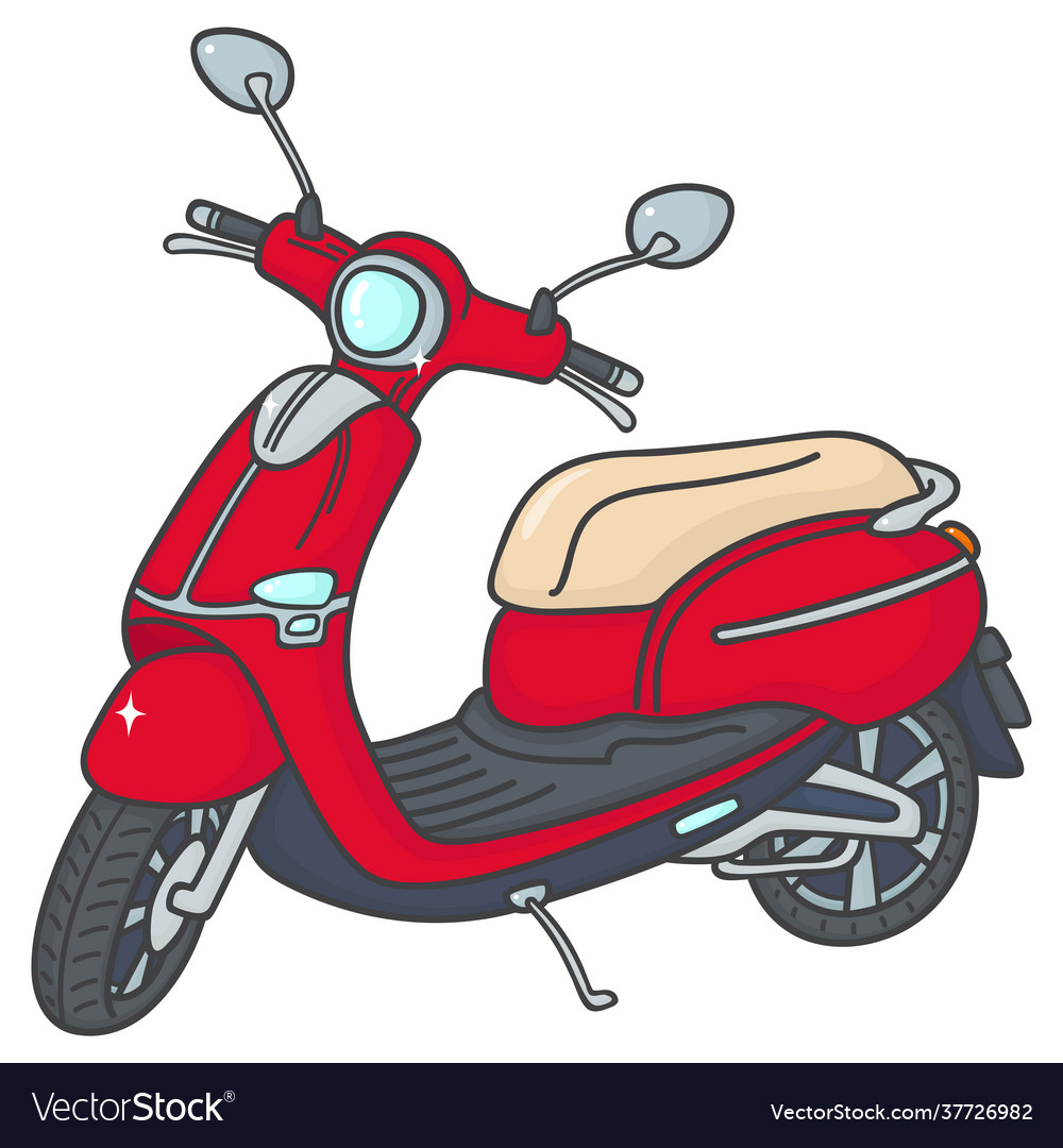 Red city modern electric motor scooter Vector Image Red city modern electric motor scooter