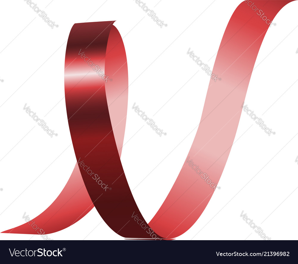 Download Red Spiral Ribbon Mockup Realistic Style Vector Image