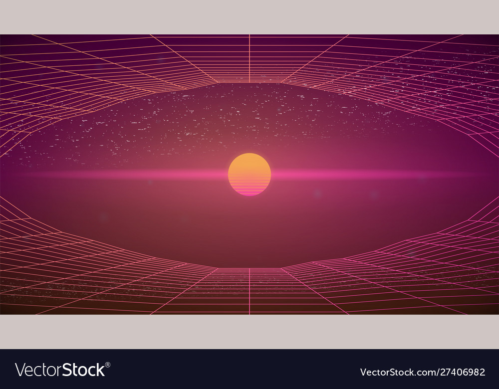 Retro Synthwave Grid Background