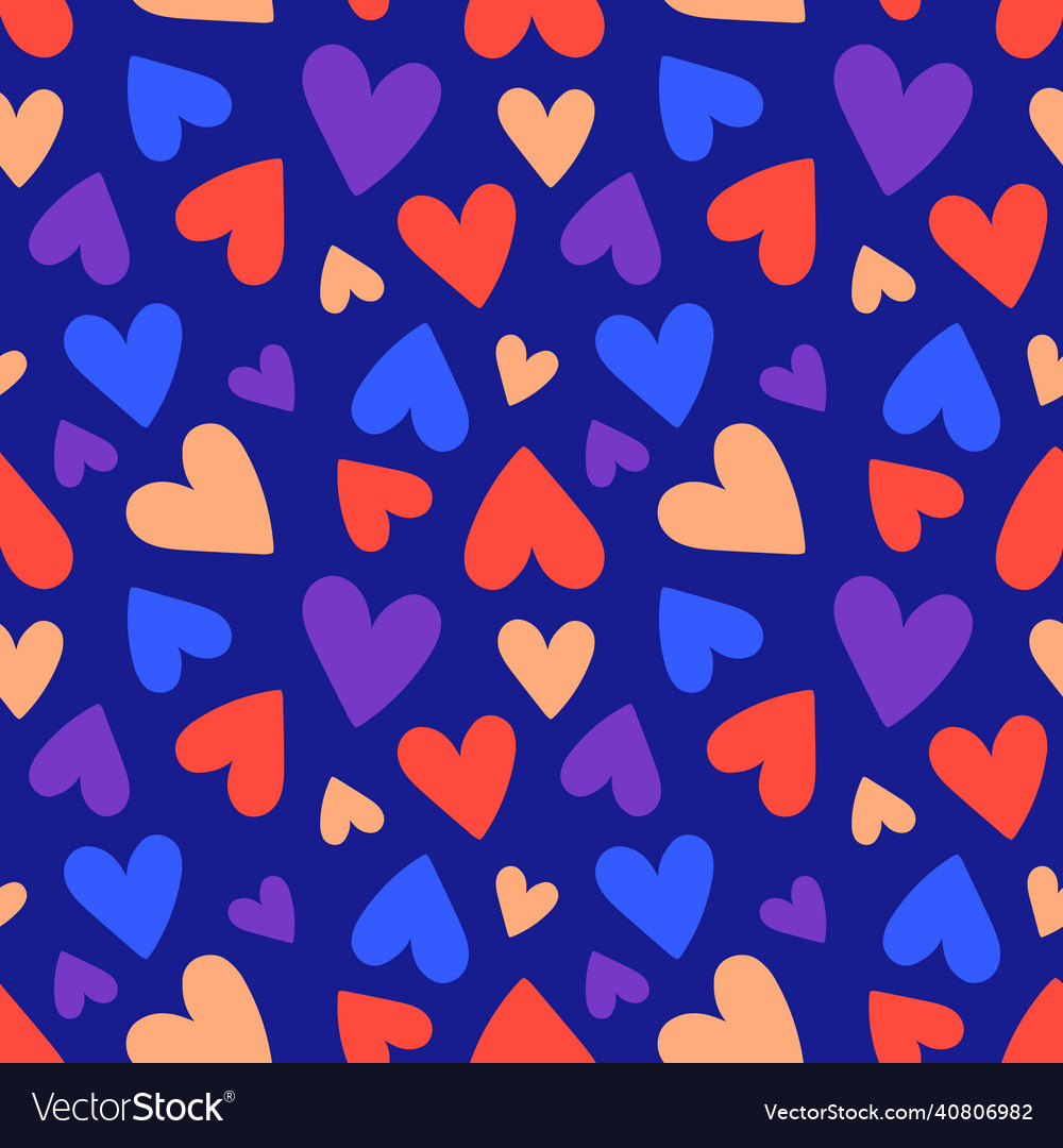 Seamless pattern of multicolored hearts Vector Image Seamless pattern of multicolored hearts