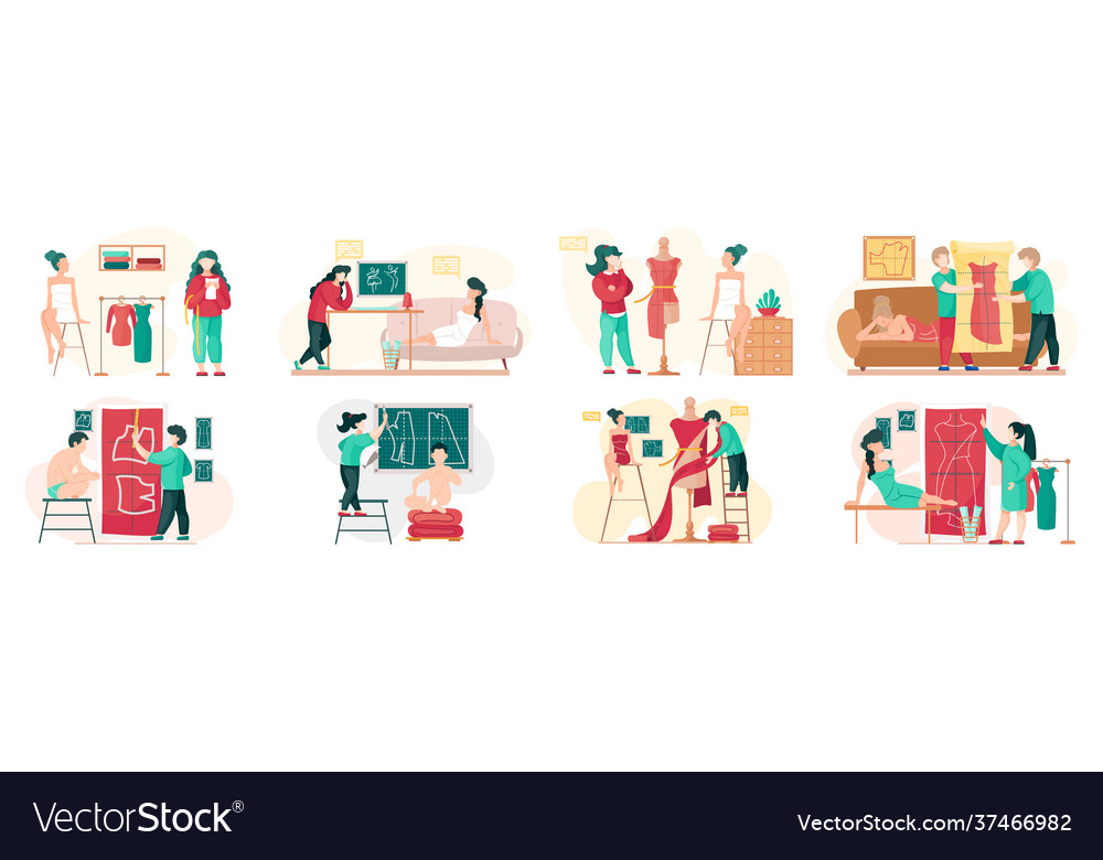 Set about tailoring to order vector image Set about tailoring to order