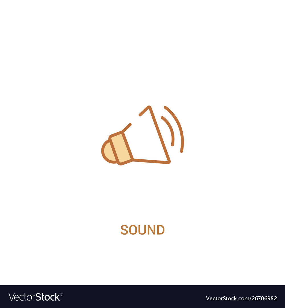 Sound concept 2 colored icon simple line element vector image Sound concept 2 colored icon simple line element