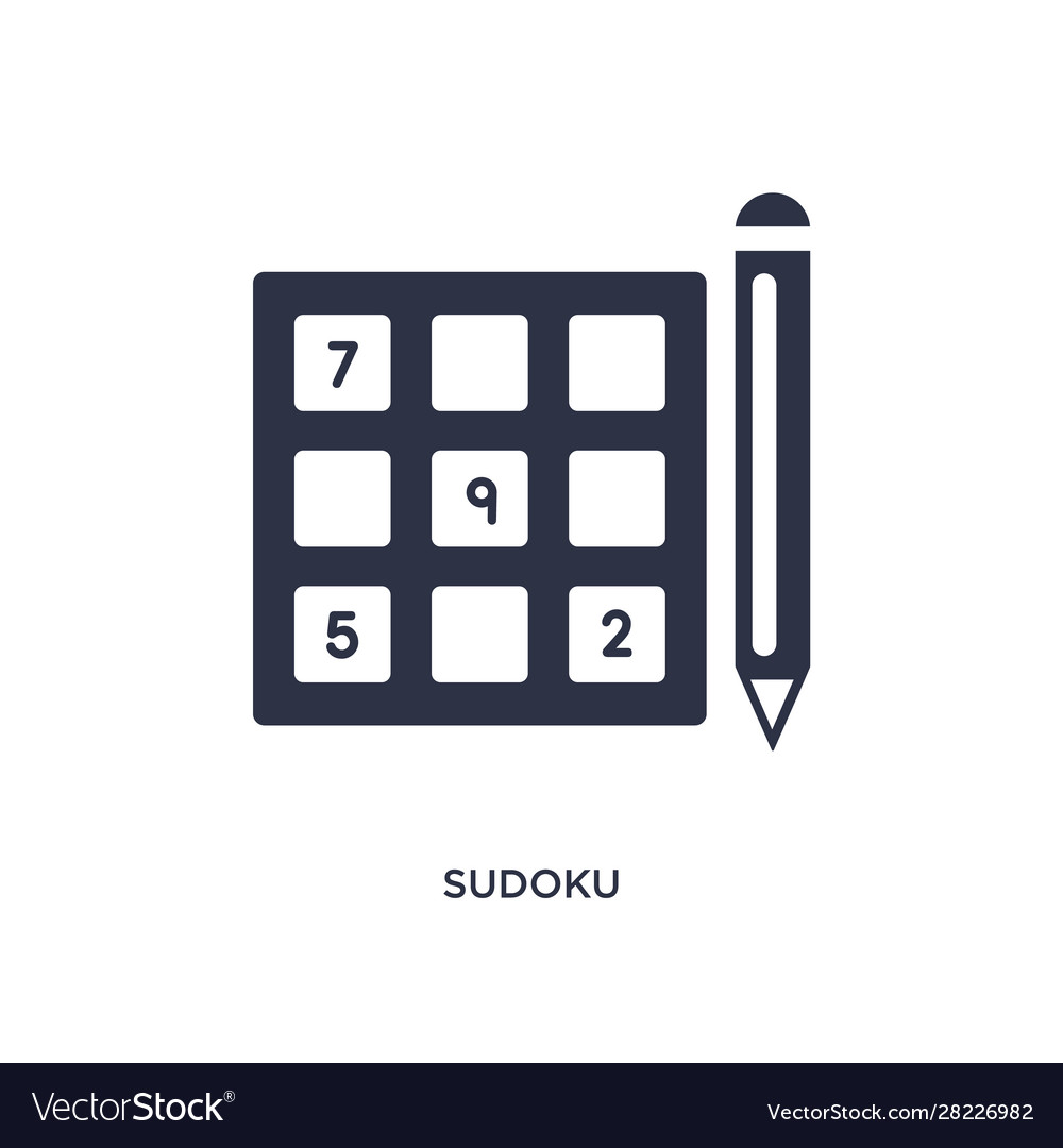 Sudoku icon on white background simple element Vector Image Sudoku icon on white background simple element
