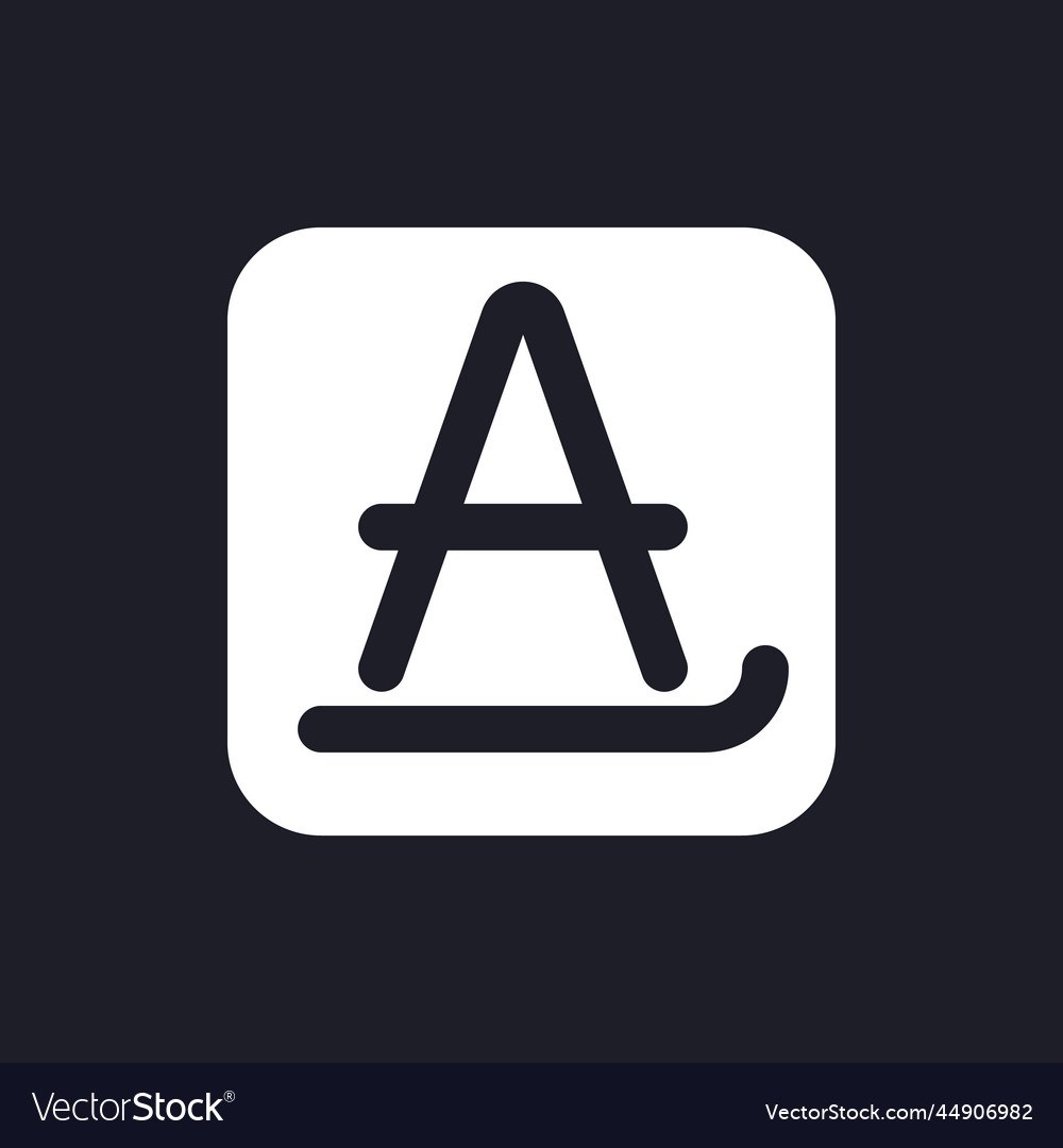 Text formatting dark mode glyph ui icon vector image Text formatting dark mode glyph ui icon