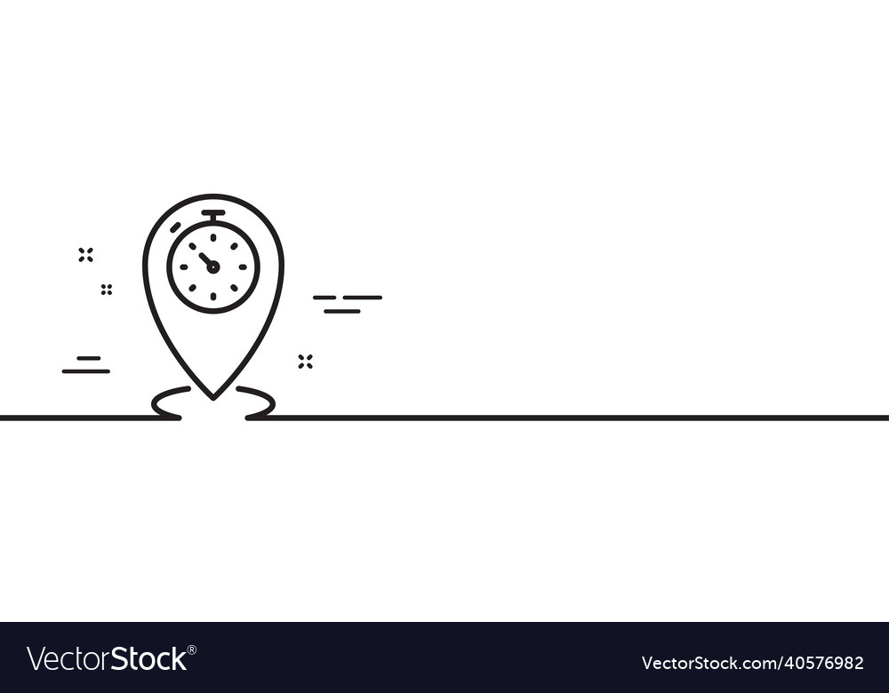 Timer line icon time sign location pointer