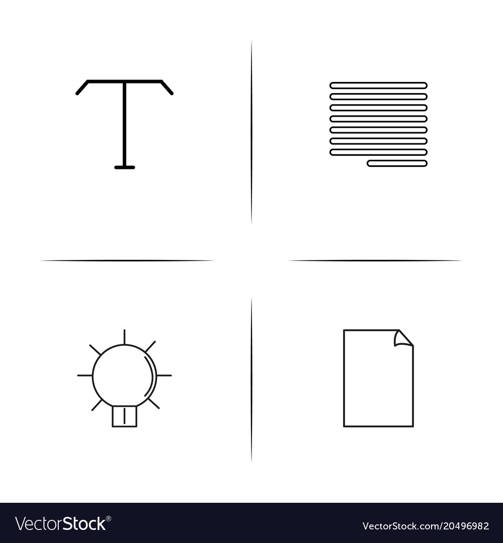 Web and text simple linear icons set outlined