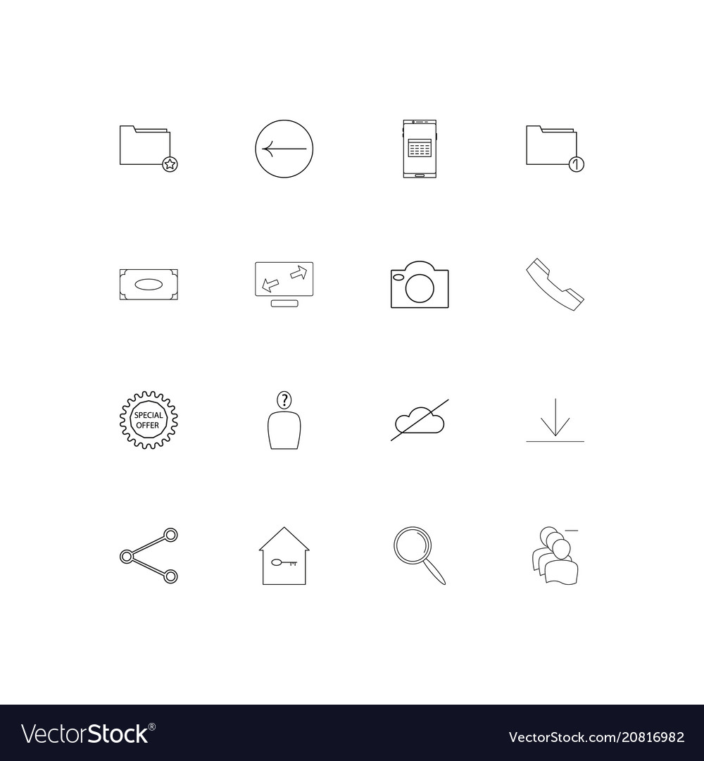 Web linear thin icons set outlined simple