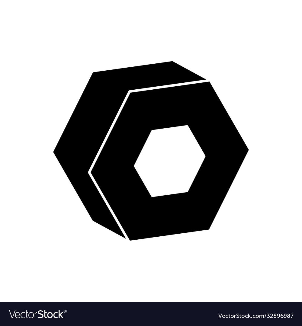 3d hexagon geometric shape silhouette style Vector Image