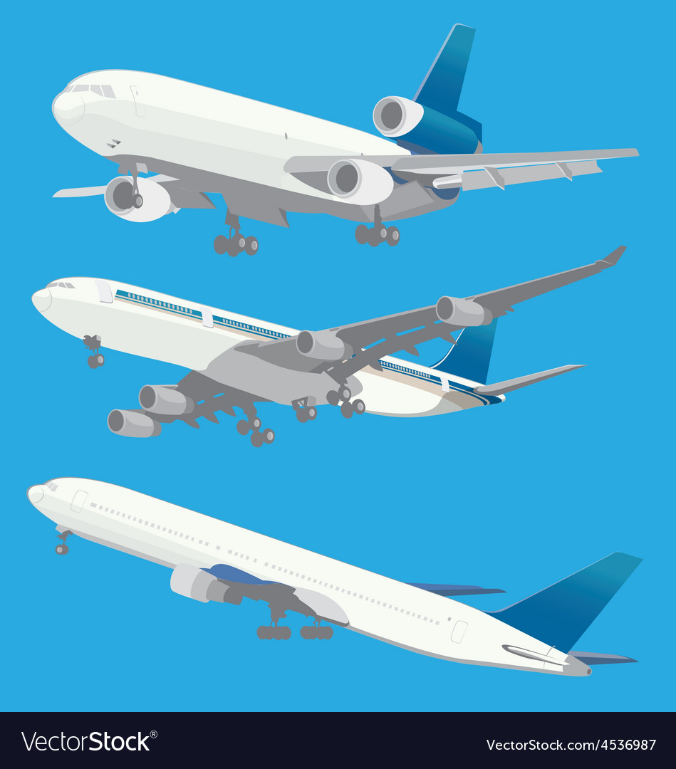 Airplanes in 3D Royalty Free Vector Image - VectorStock