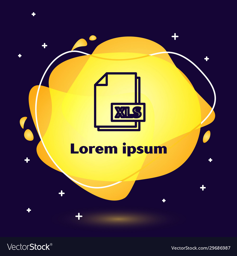 Black line xls file document download button vector image Black line xls file document download button