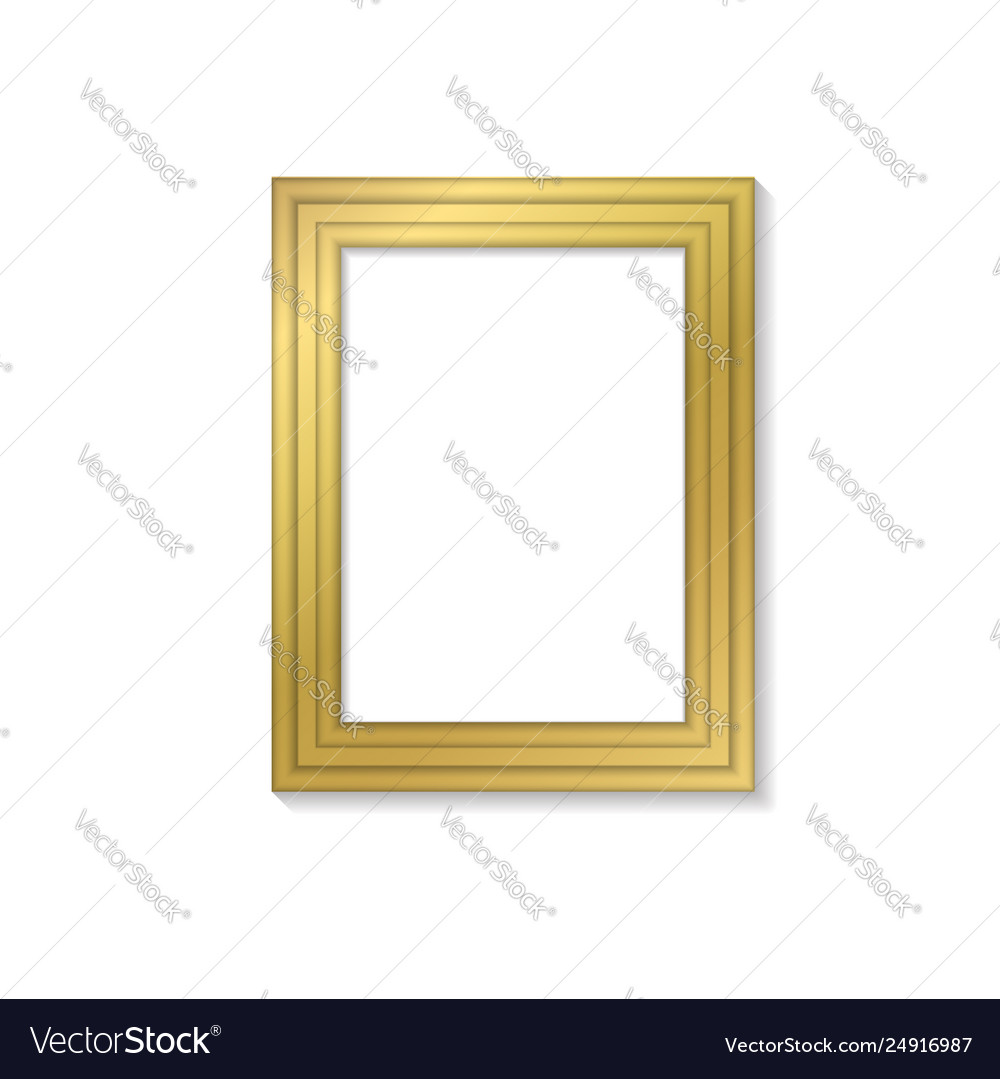 Blank golden frame template for pictures