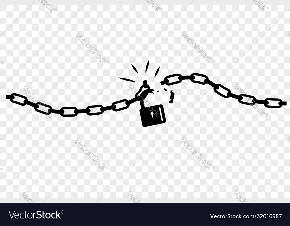 Broken Chain and Padlock - Security Concept