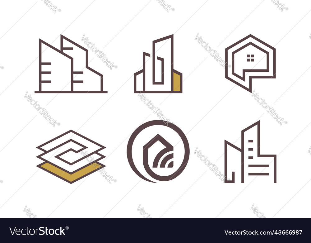 Building logo design element with creative Vector Image Building logo design element with creative