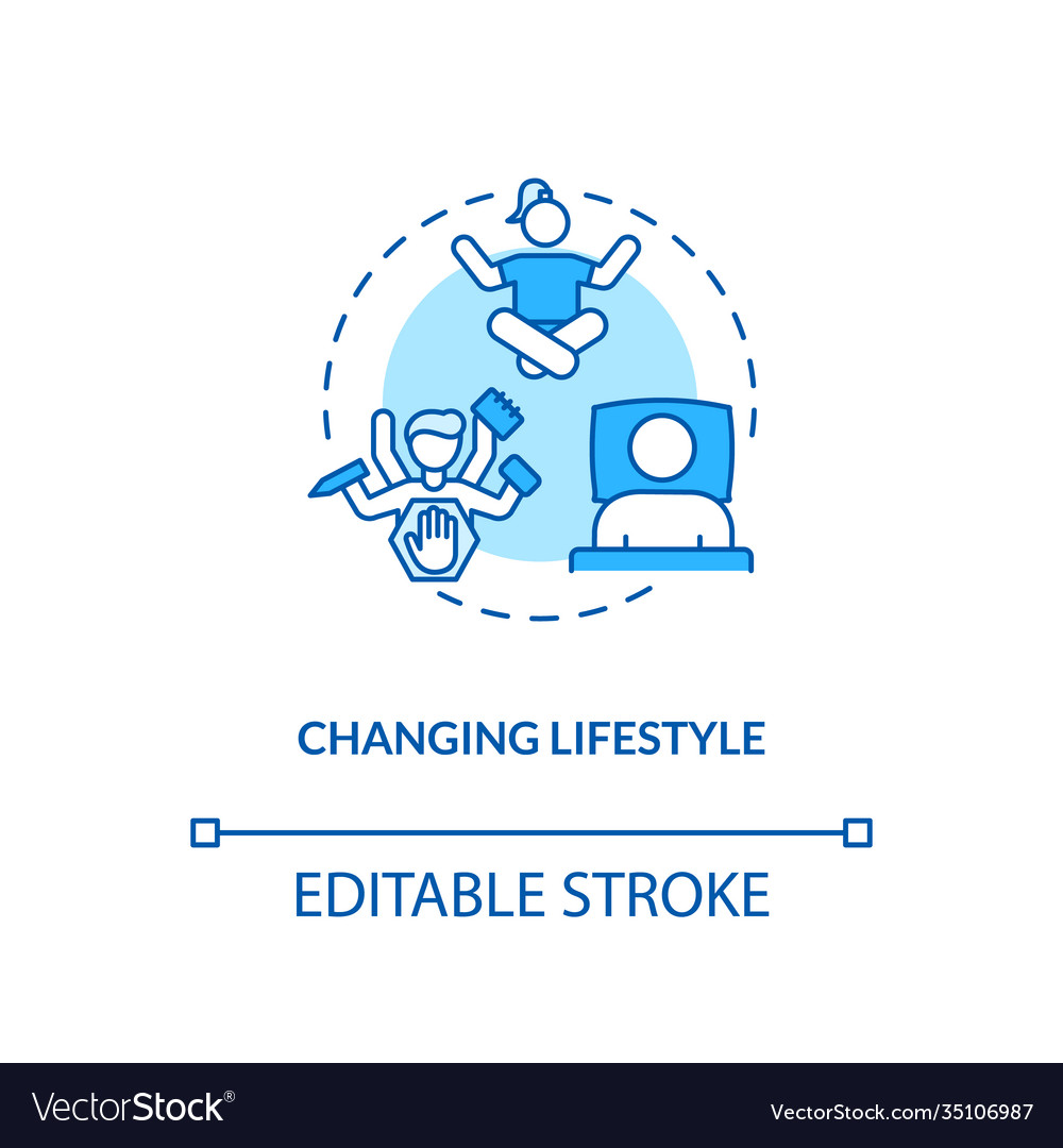 Changing lifestyle concept icon Royalty Free Vector Image