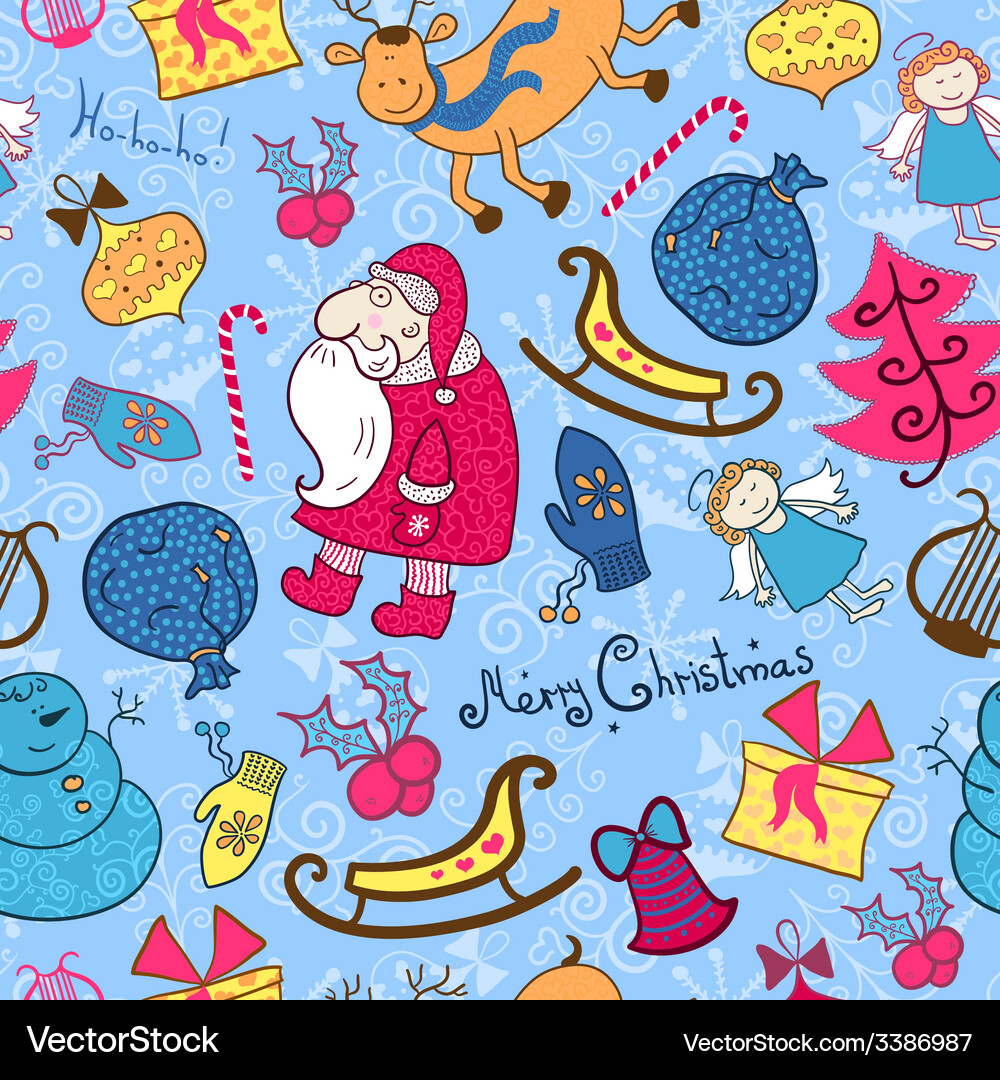 Christmas seamless pattern Royalty Free Vector Image