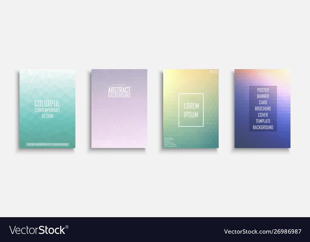 Collection bright abstract polygonal vector image Collection bright abstract polygonal