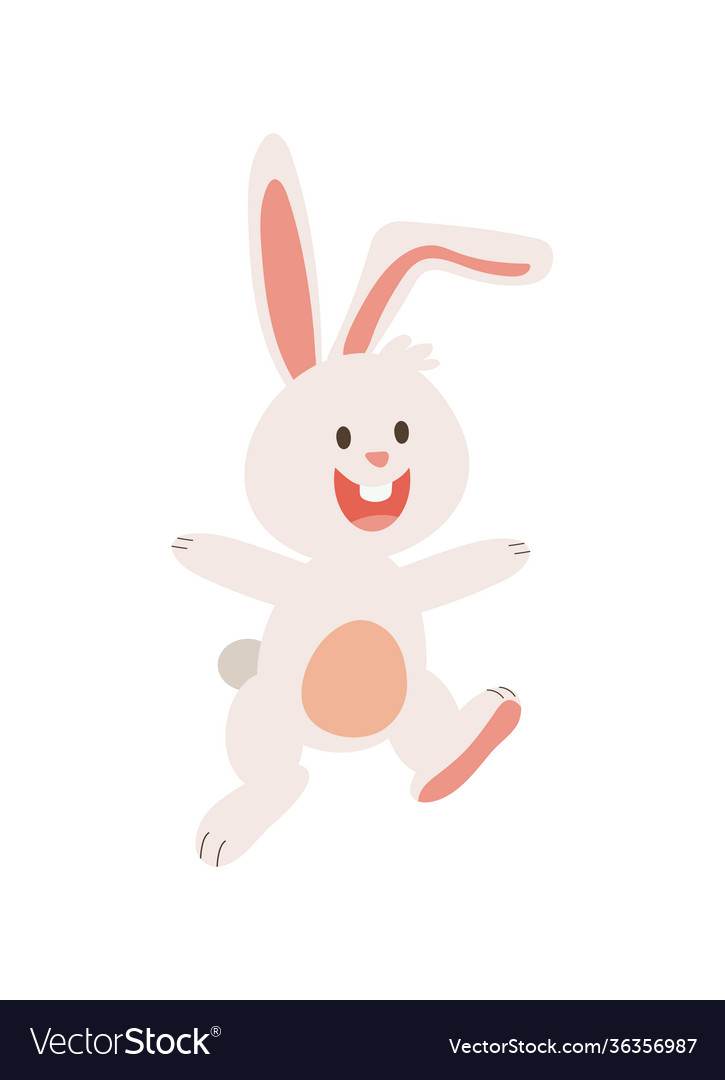 Cute little rabbit farm animal walking character