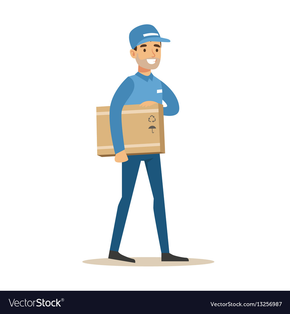 Delivery Worker with Box
