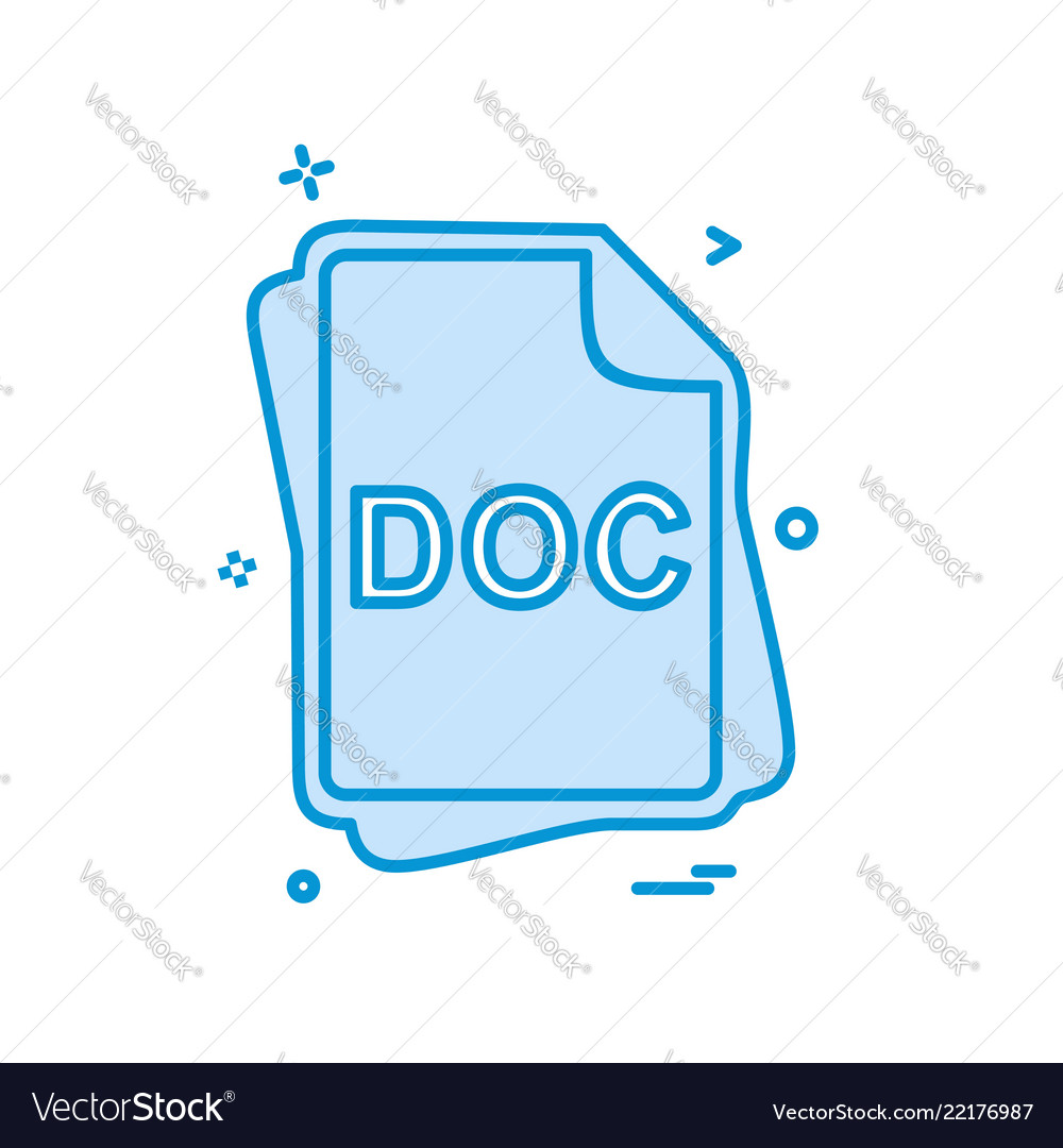 Doc file type icon design Vector Image Doc file type icon design