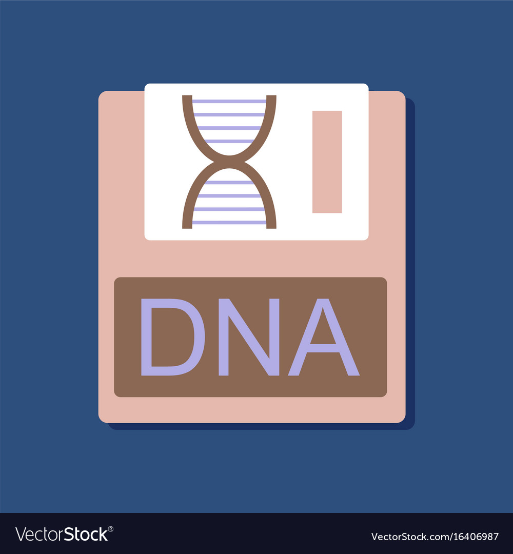 Flat icon design collection dna disk in sticker