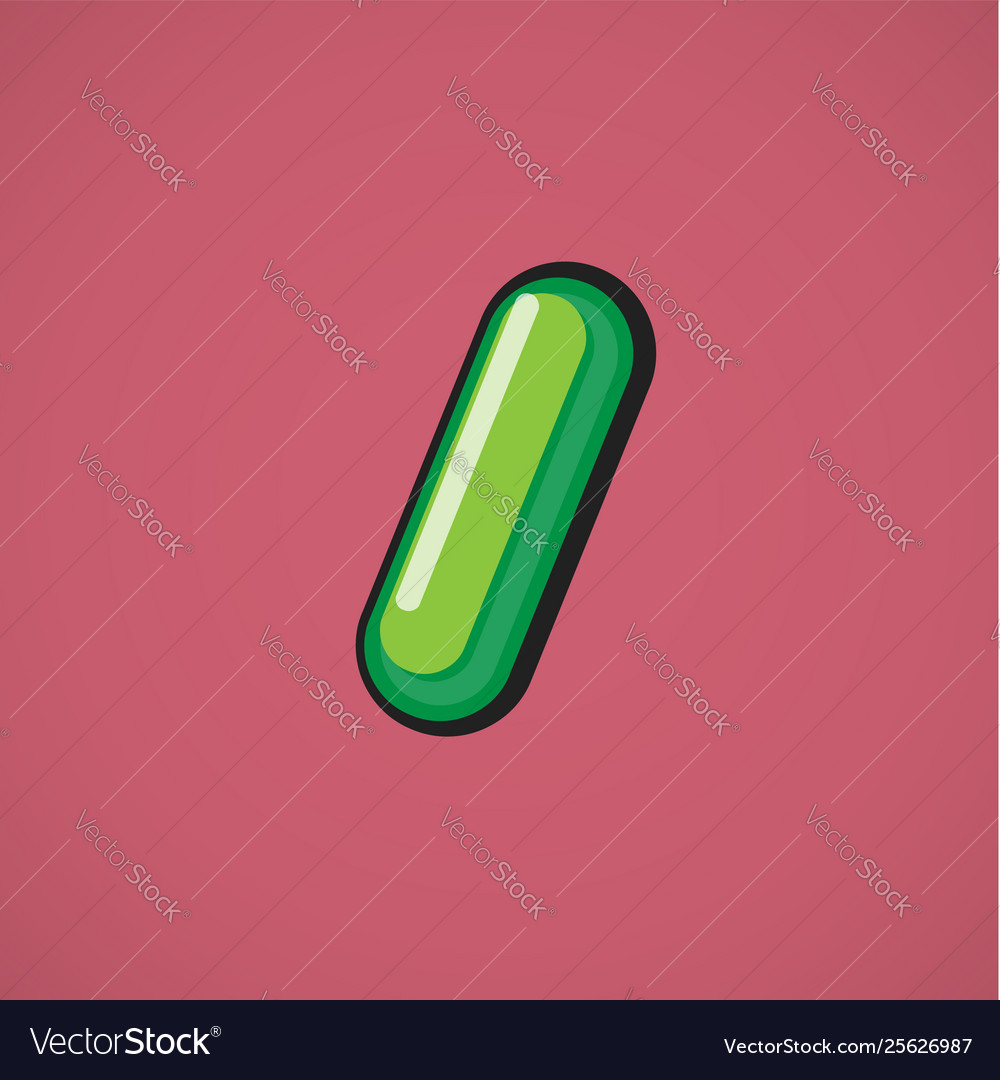 Green comic character from a fontset vector image Green comic character from a fontset