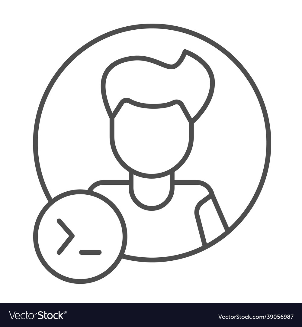 Guy command line in circle backend developer vector image Guy command line in circle backend developer
