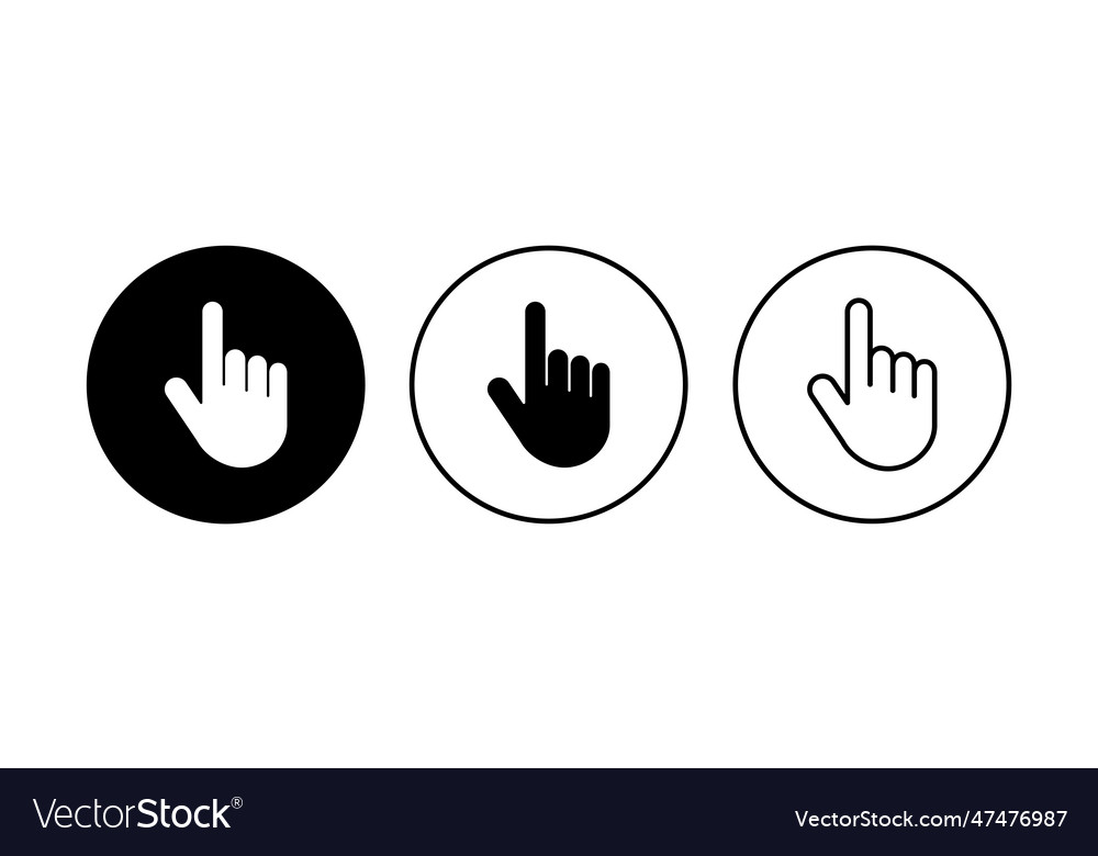 Hand cursor icon set cursor icon hand cursor Vector Image