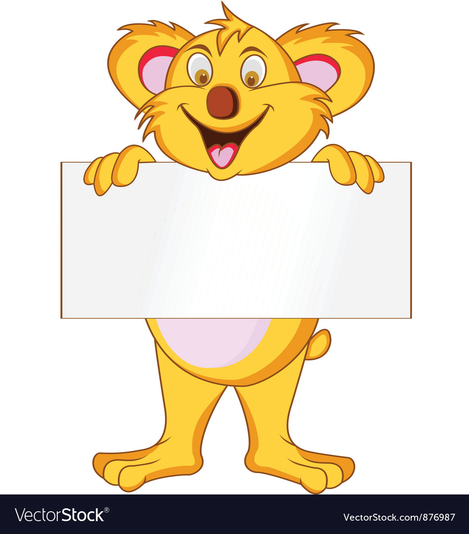 Koala with blank sign