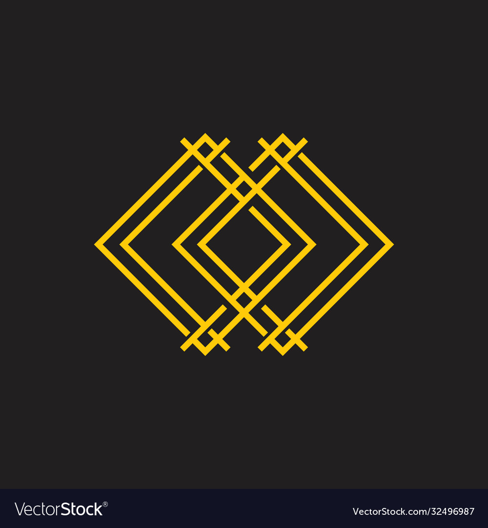 Linked frame geometric lines art