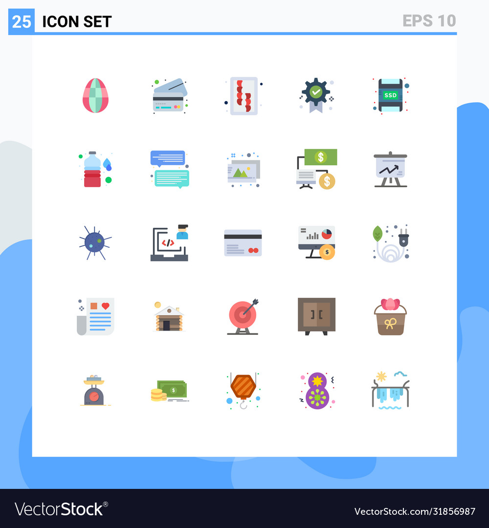 Mobile interface flat color set 25 pictograms