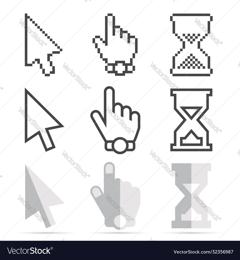 Mouse cursor icon set - pixel and smooth arrows