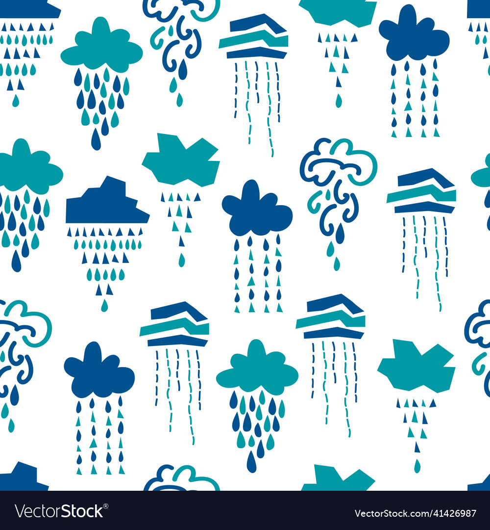Pattern with abstract clouds and rain