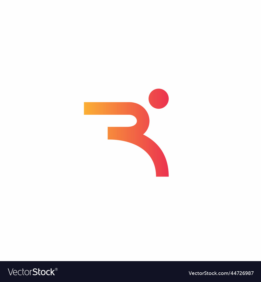 Running logo letter r and people run icon