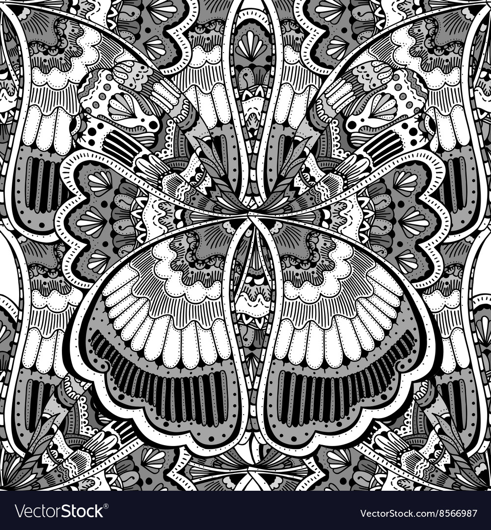 Seamless pattern with ethnic elements
