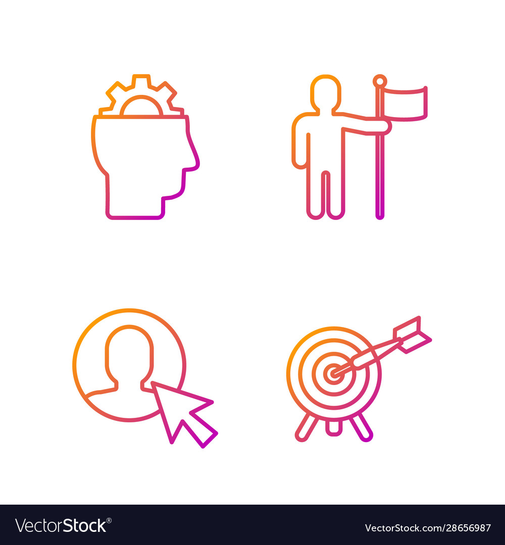 Set line target with arrow user man Vector Image Set line target with arrow user man