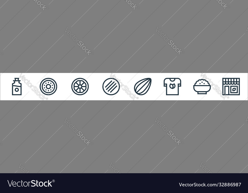 Vegan line icons linear set quality
