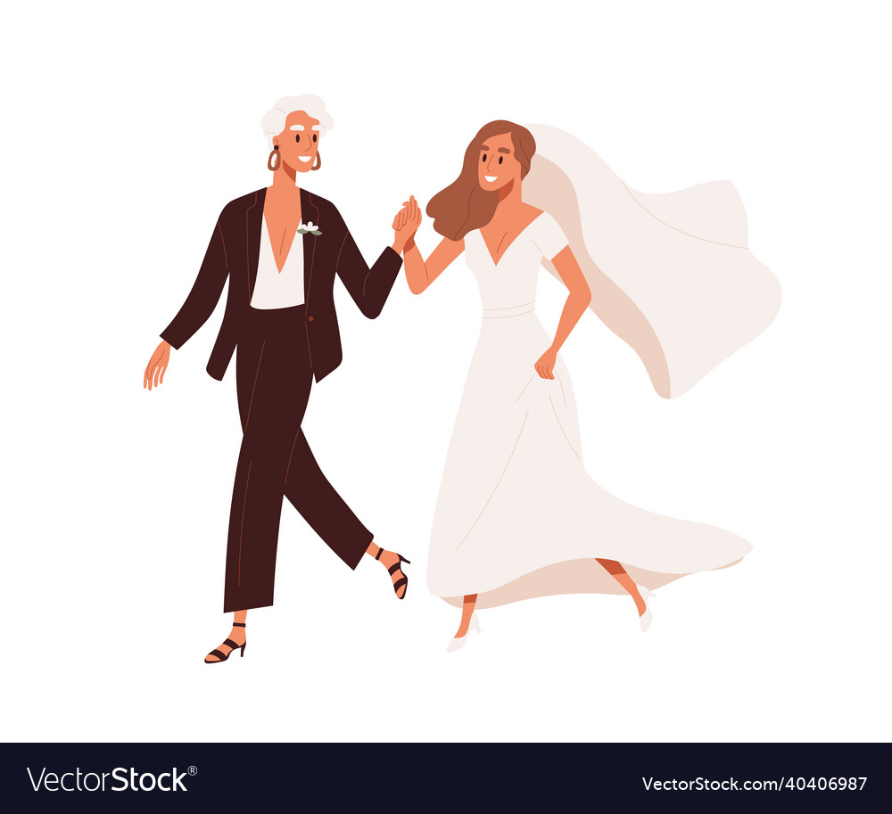 Wedding of lesbian love couple homosexual women vector image Wedding of lesbian love couple homosexual women