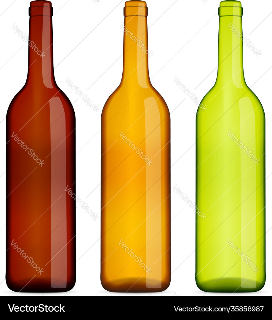 Wine bottles set Royalty Free Vector Image - VectorStock