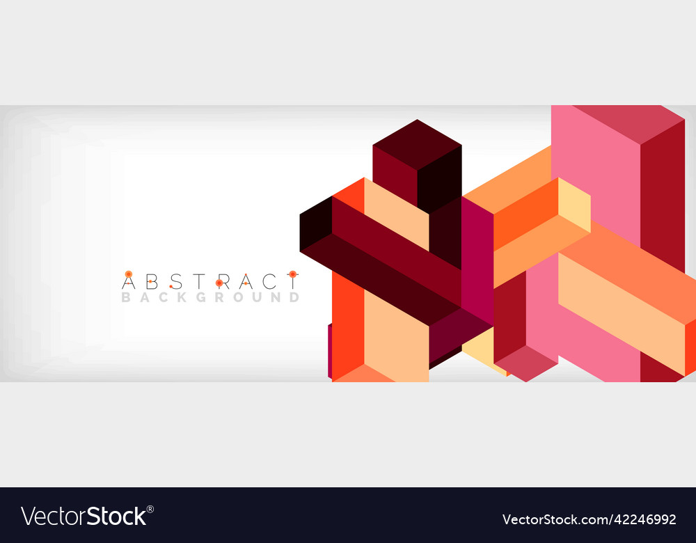 Abstract background 3d cubes cubic elements vector image Abstract background 3d cubes cubic elements