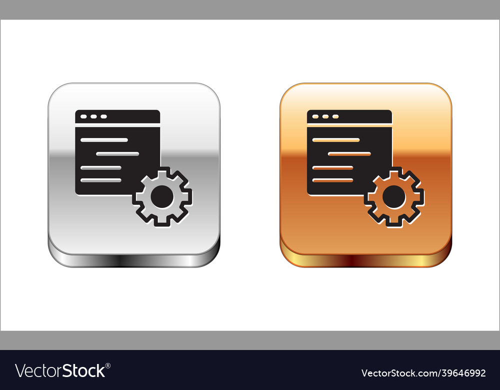 Black computer api interface icon isolated vector image Black computer api interface icon isolated