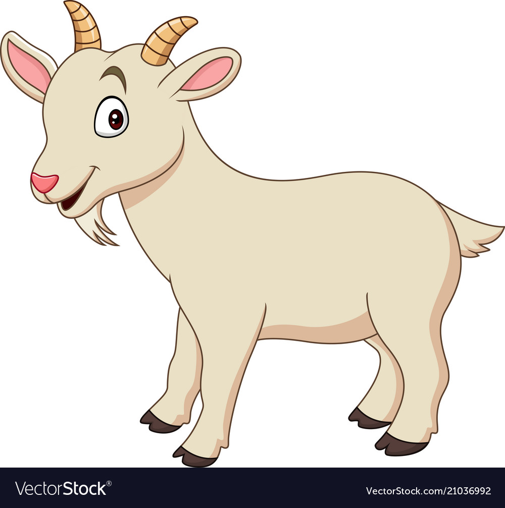 Cartoon funny goat isolated on white background Vector Image