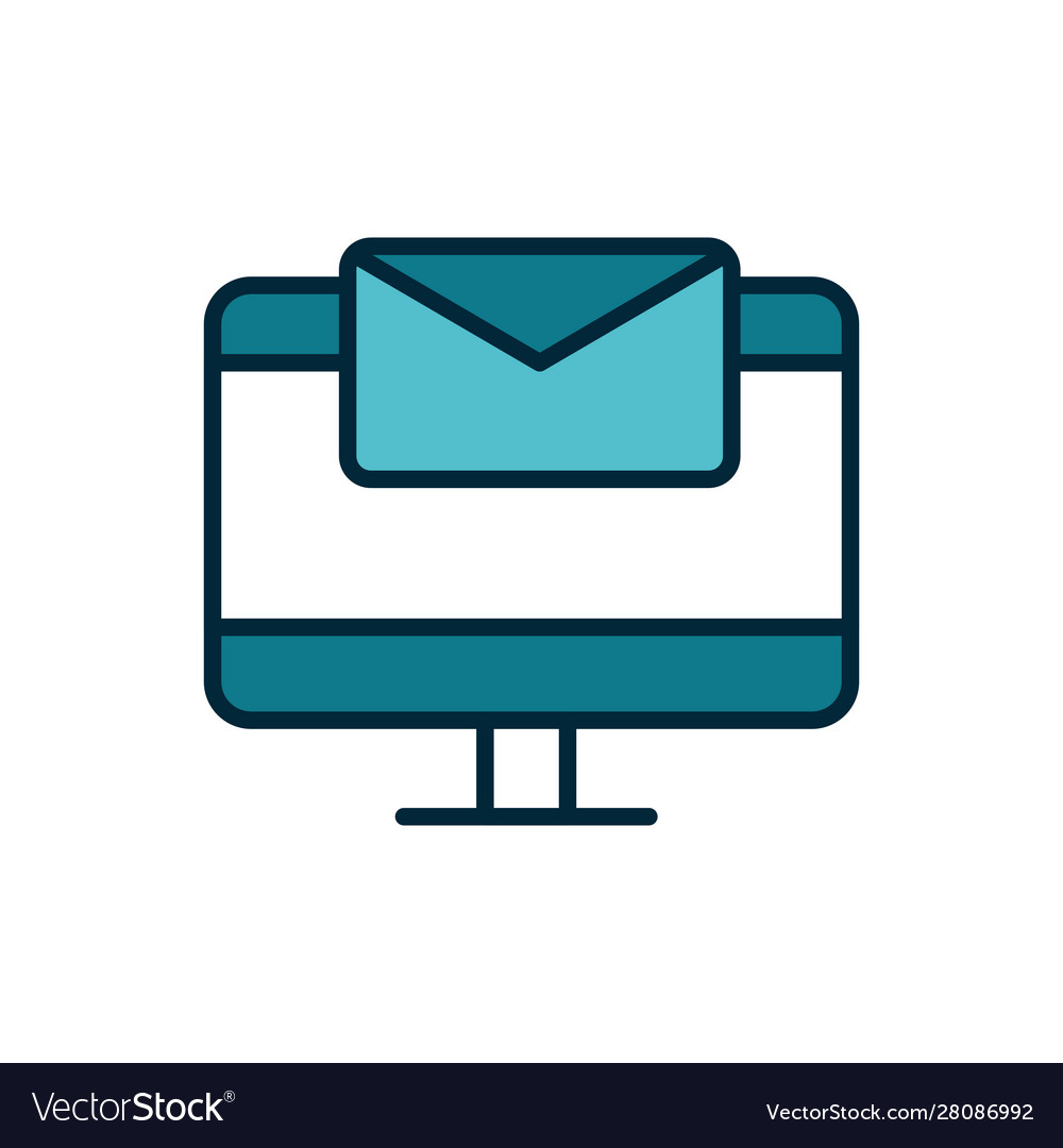 Computer email internet things line and fill