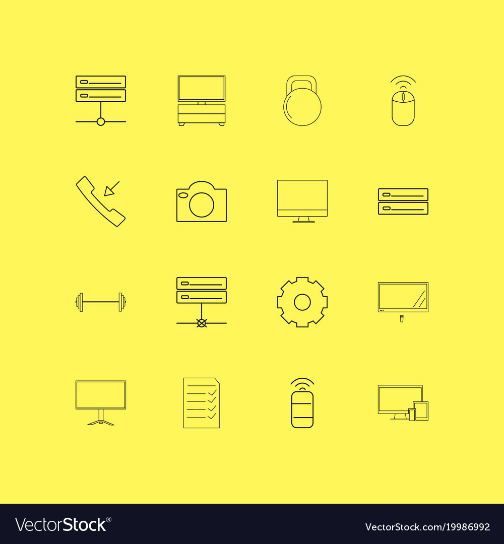 Devices linear icon set simple outline icons