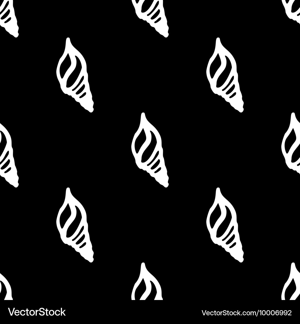 Doodles seashells background seamless pattern Vector Image