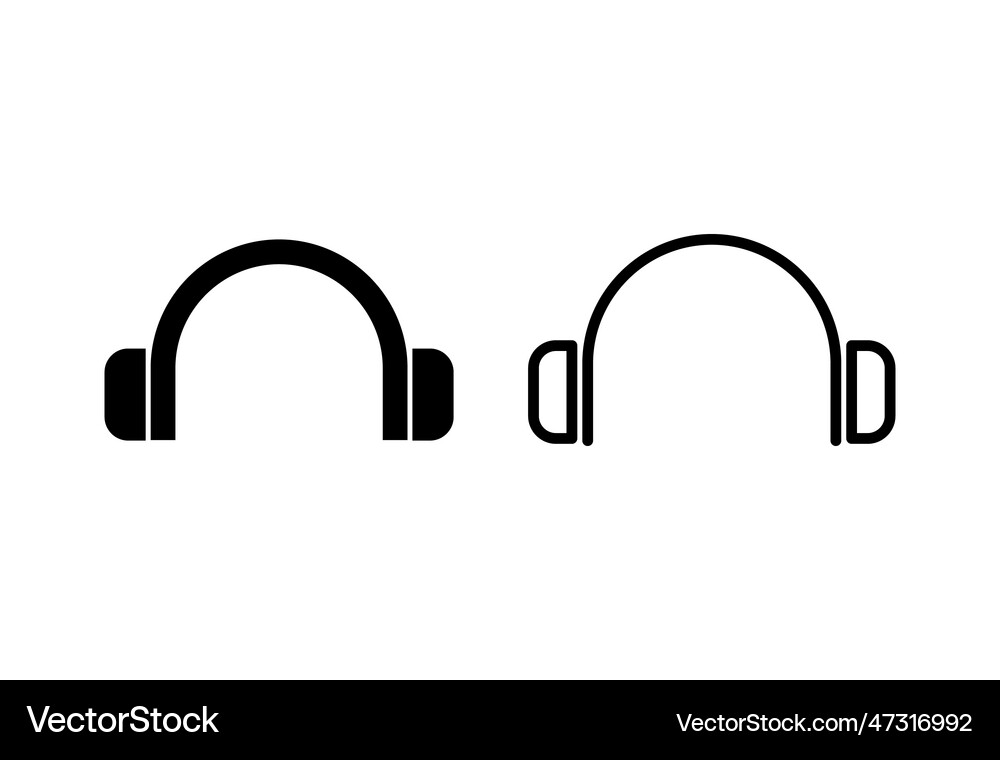 Headphone icon headset icon symbols Royalty Free Vector