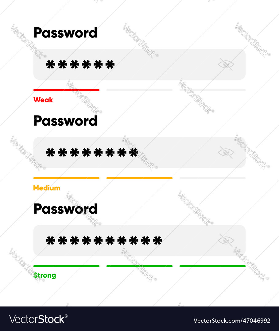 Password weak medium and strong form