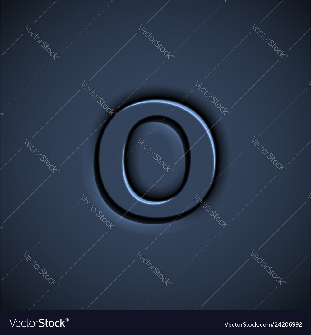 Pressed font character vector image Pressed font character