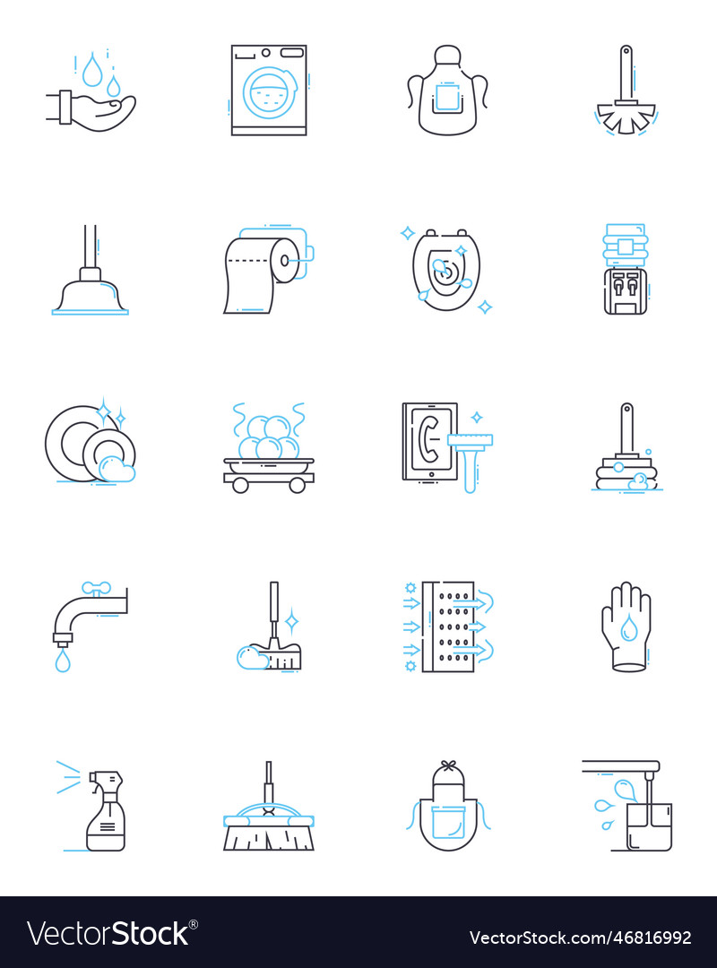 Purging linear icons set cleanse eliminate