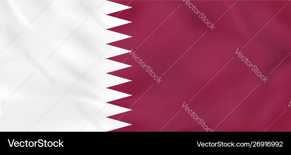 Qatar waving flag Royalty Free Vector Image - VectorStock