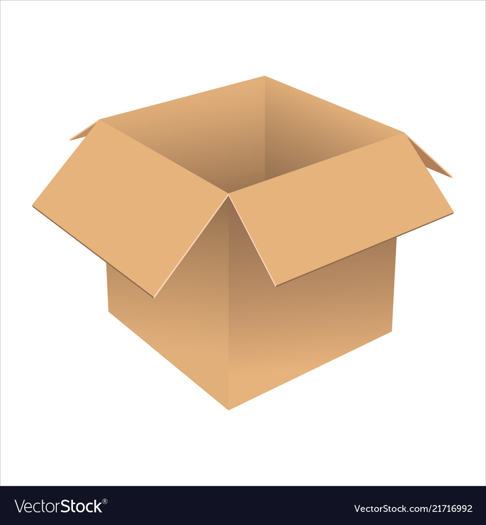 Realistic cardboard box  Royalty Free Vector  Image